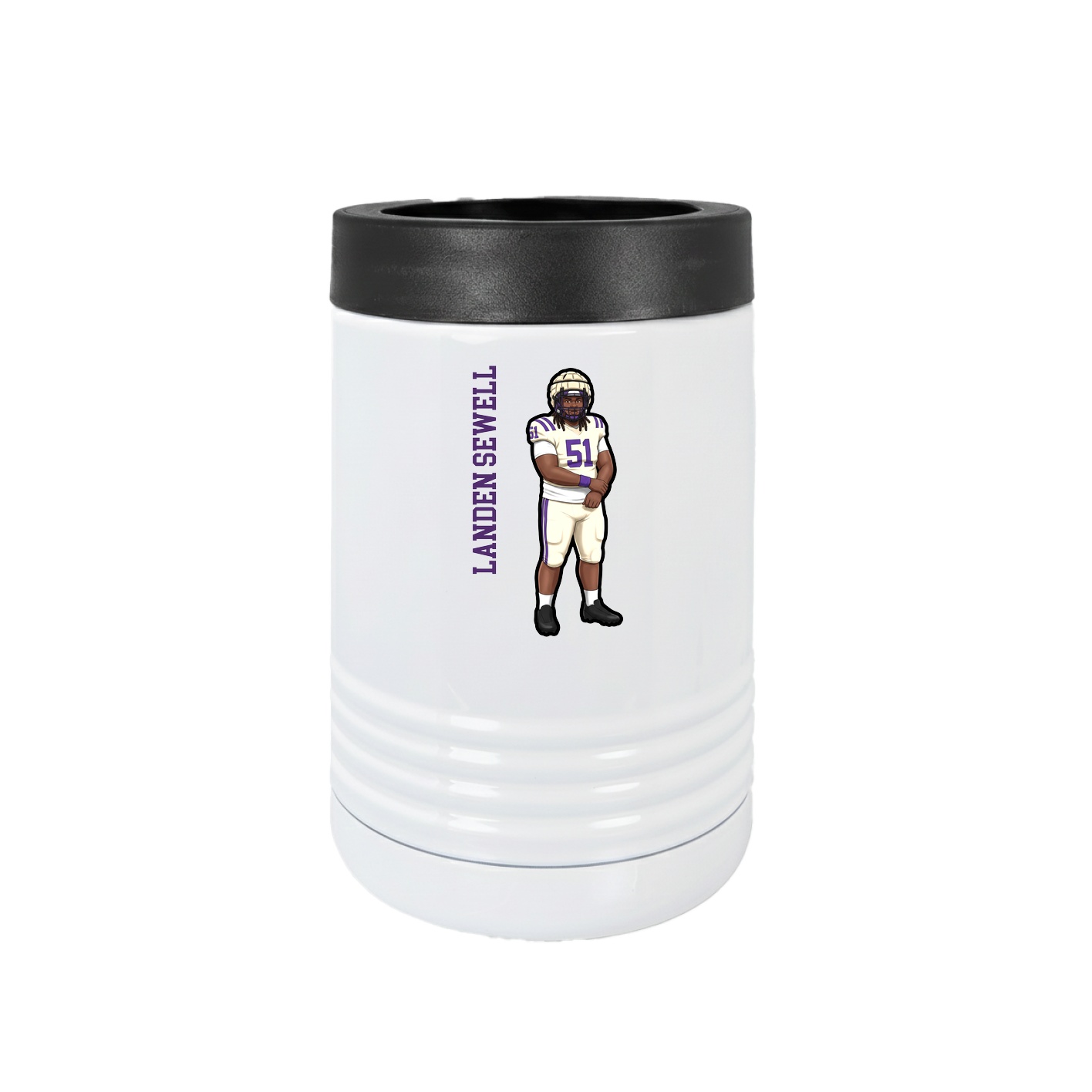 Beverage Holder — Name Vertical in White