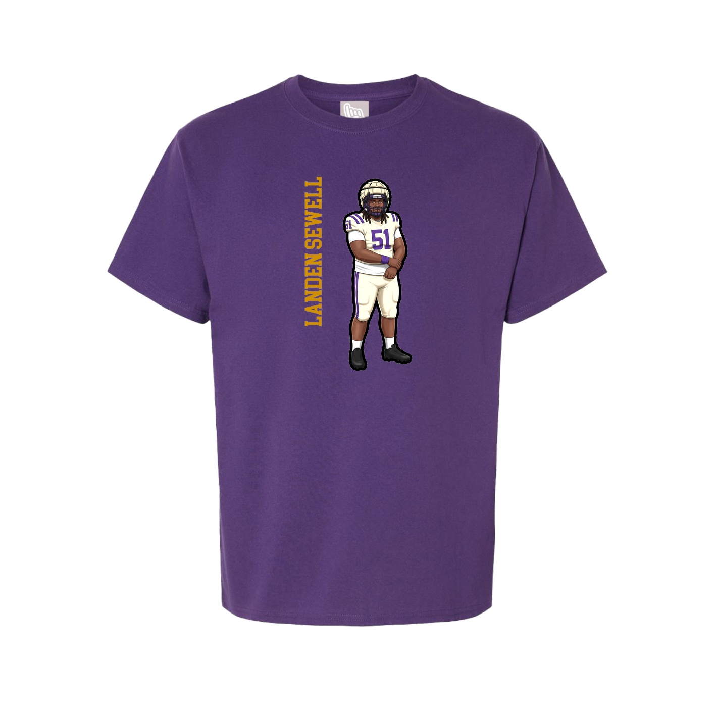 Tee — Name Vertical in Purple
