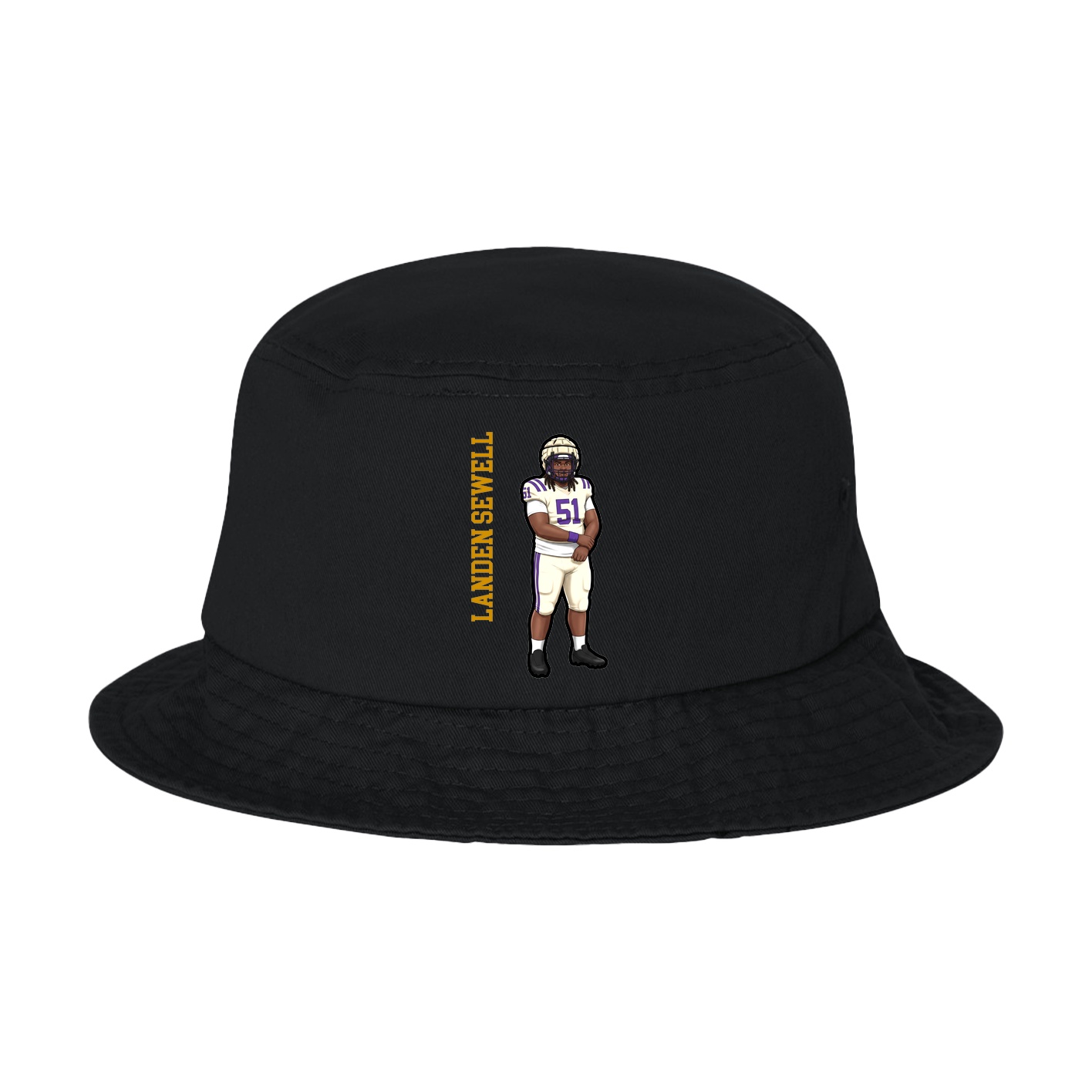 Bucket Cap — Name Vertical in Black