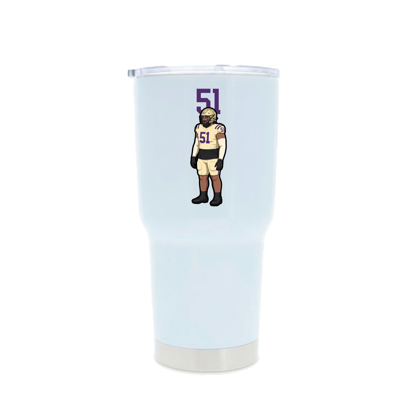 30oz Stainless Steel Tumbler — Number Top in White