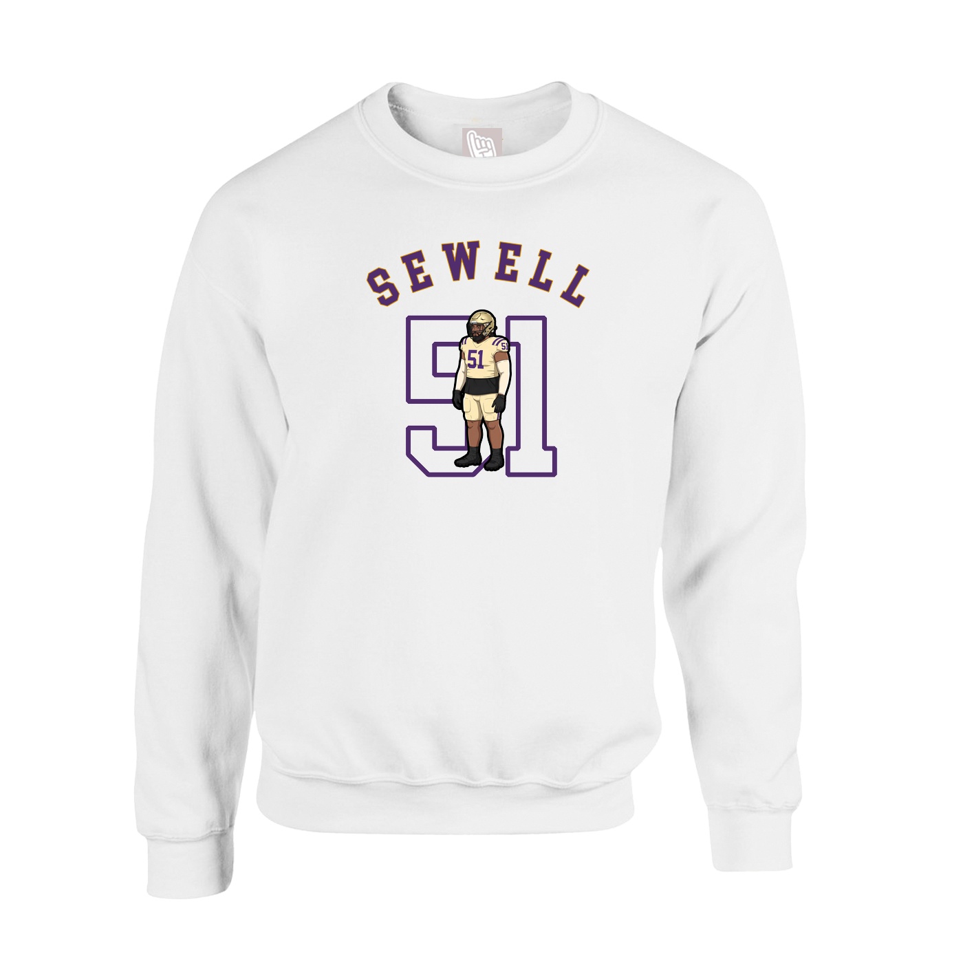Fleece Crew — Shirsey Arch in White