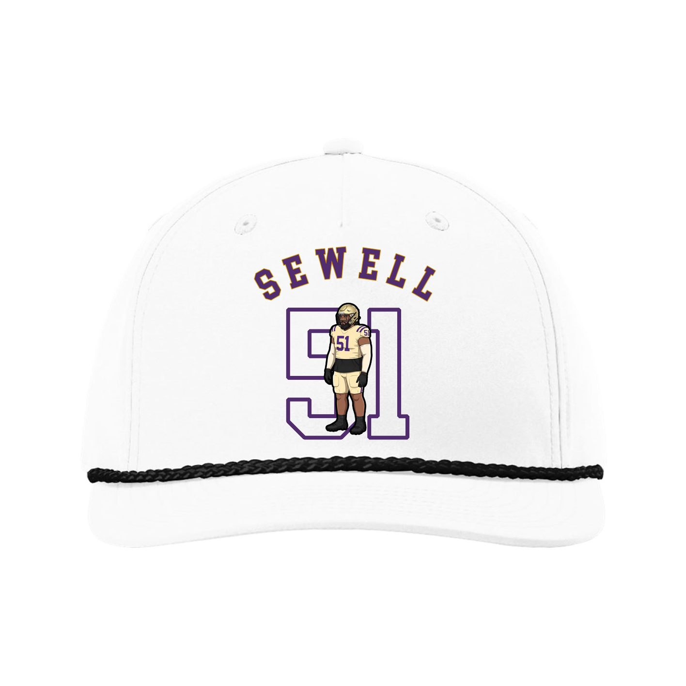 Five-Panel Classic Rope Cap — Shirsey Arch in White