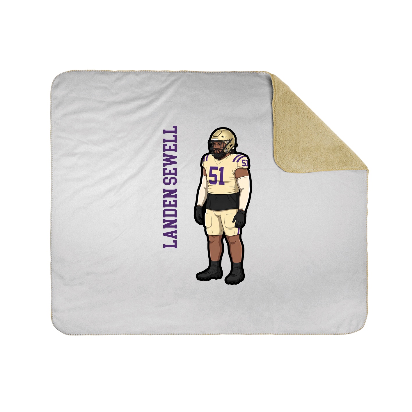 Throw Blanket — Name Vertical in White
