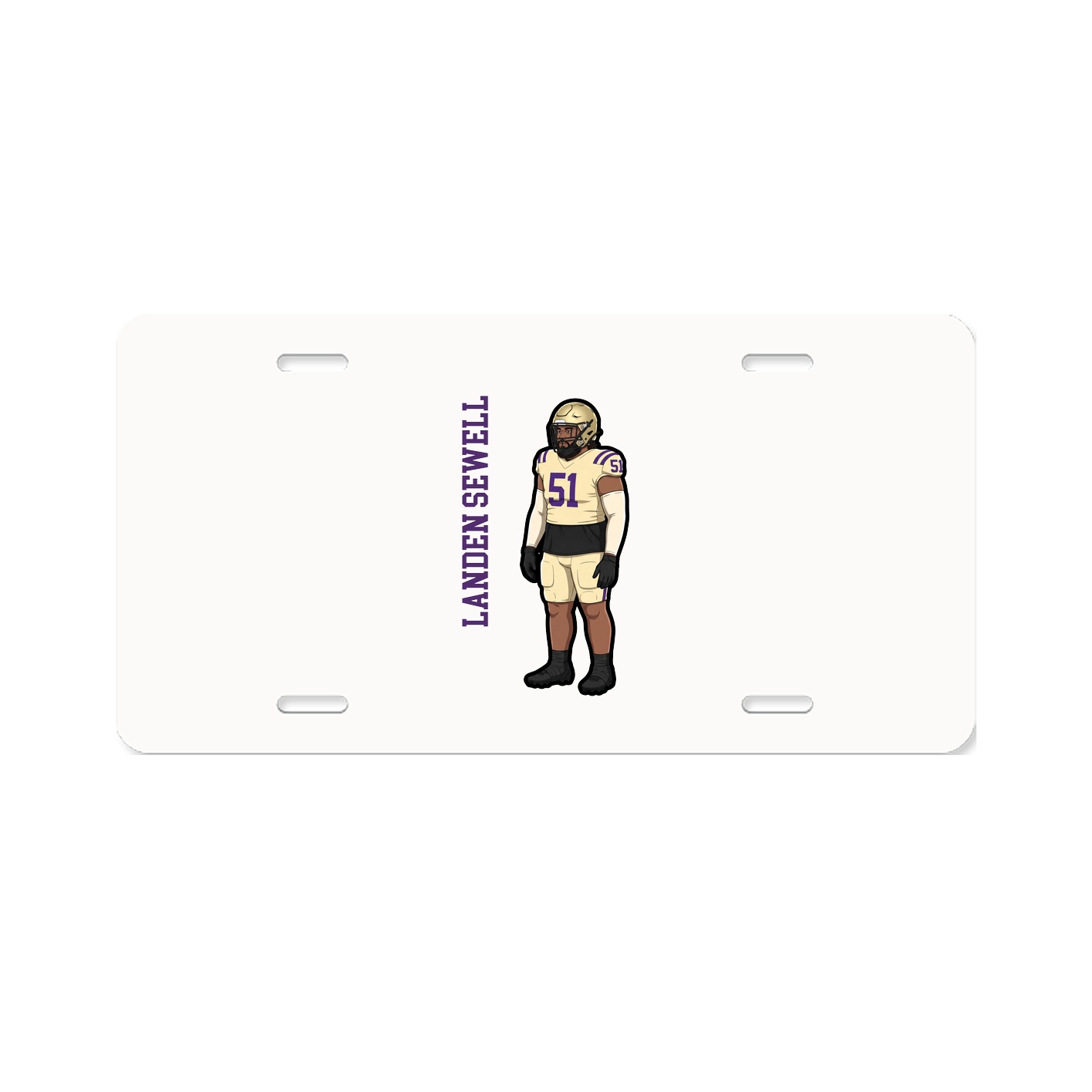 License Plate — Name Vertical in Classic