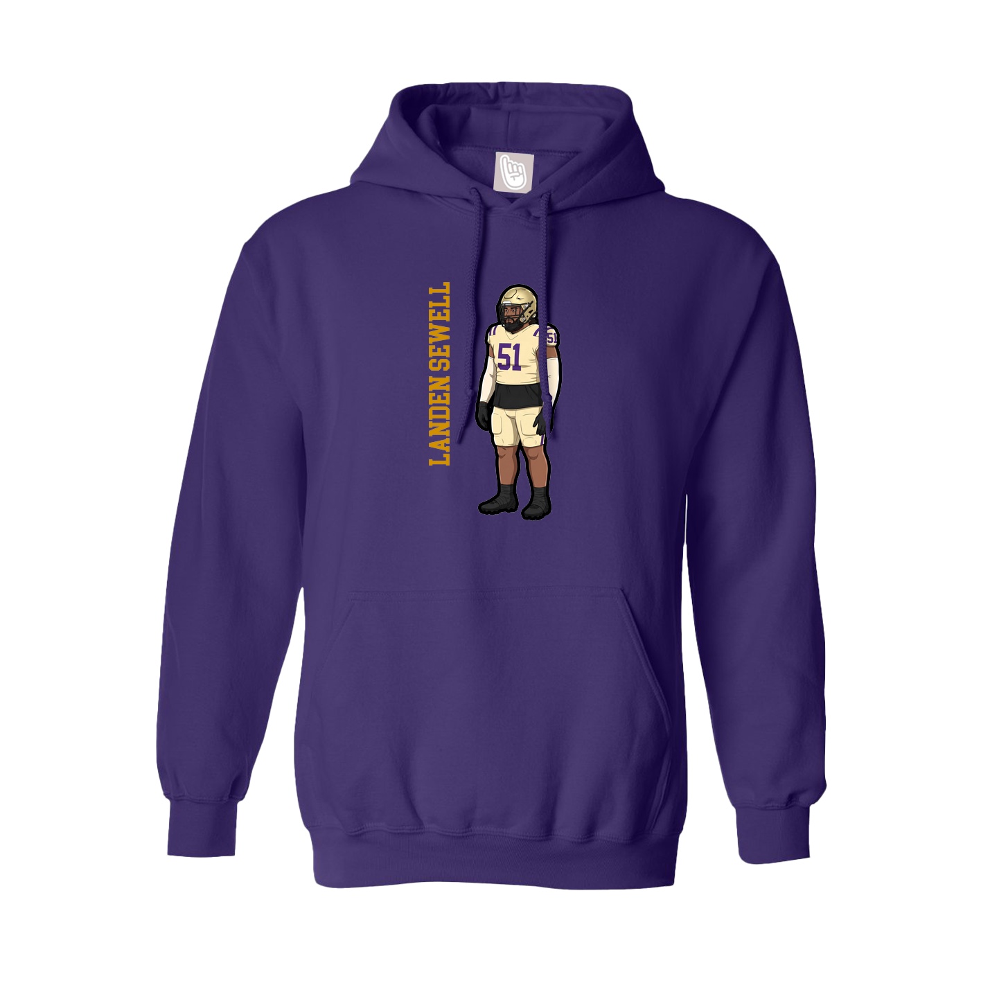 Hoodie — Name Vertical in Purple