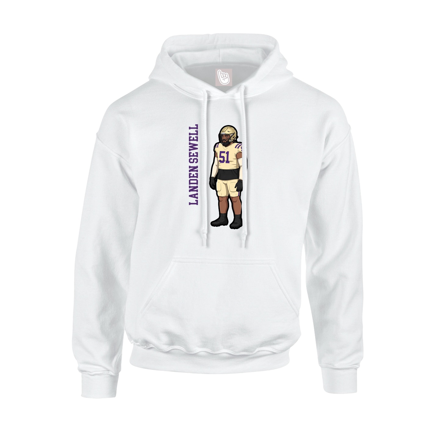 Youth Hoodie — Name Vertical in White