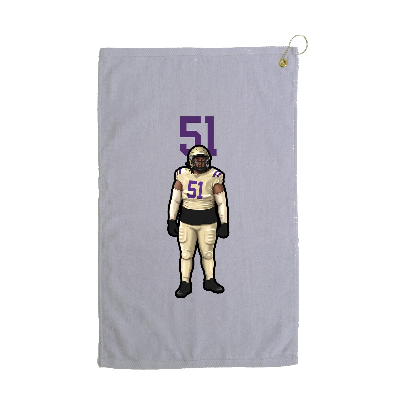 Golf Towel — Number Top in Grey