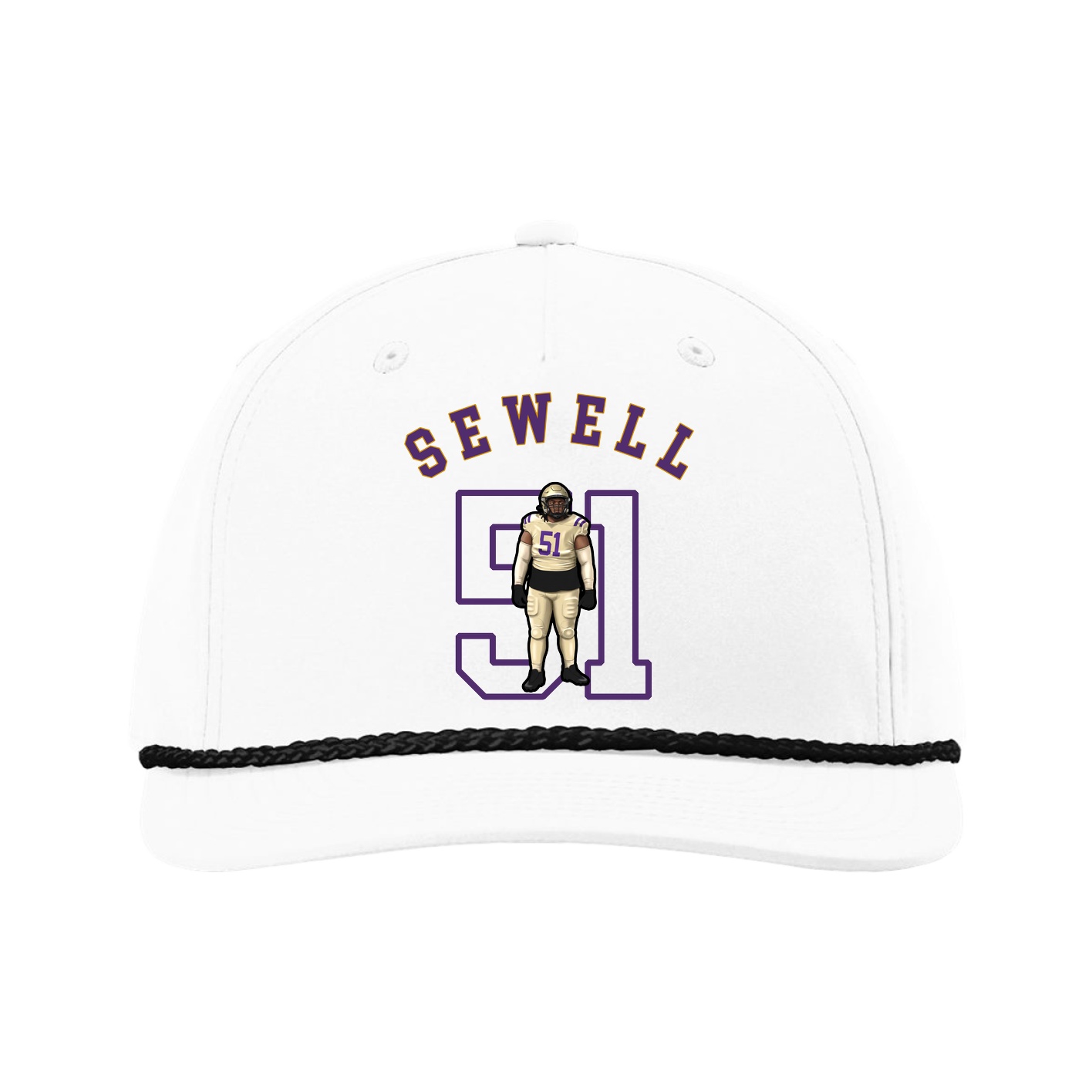 Five-Panel Classic Rope Cap — Shirsey Arch in White