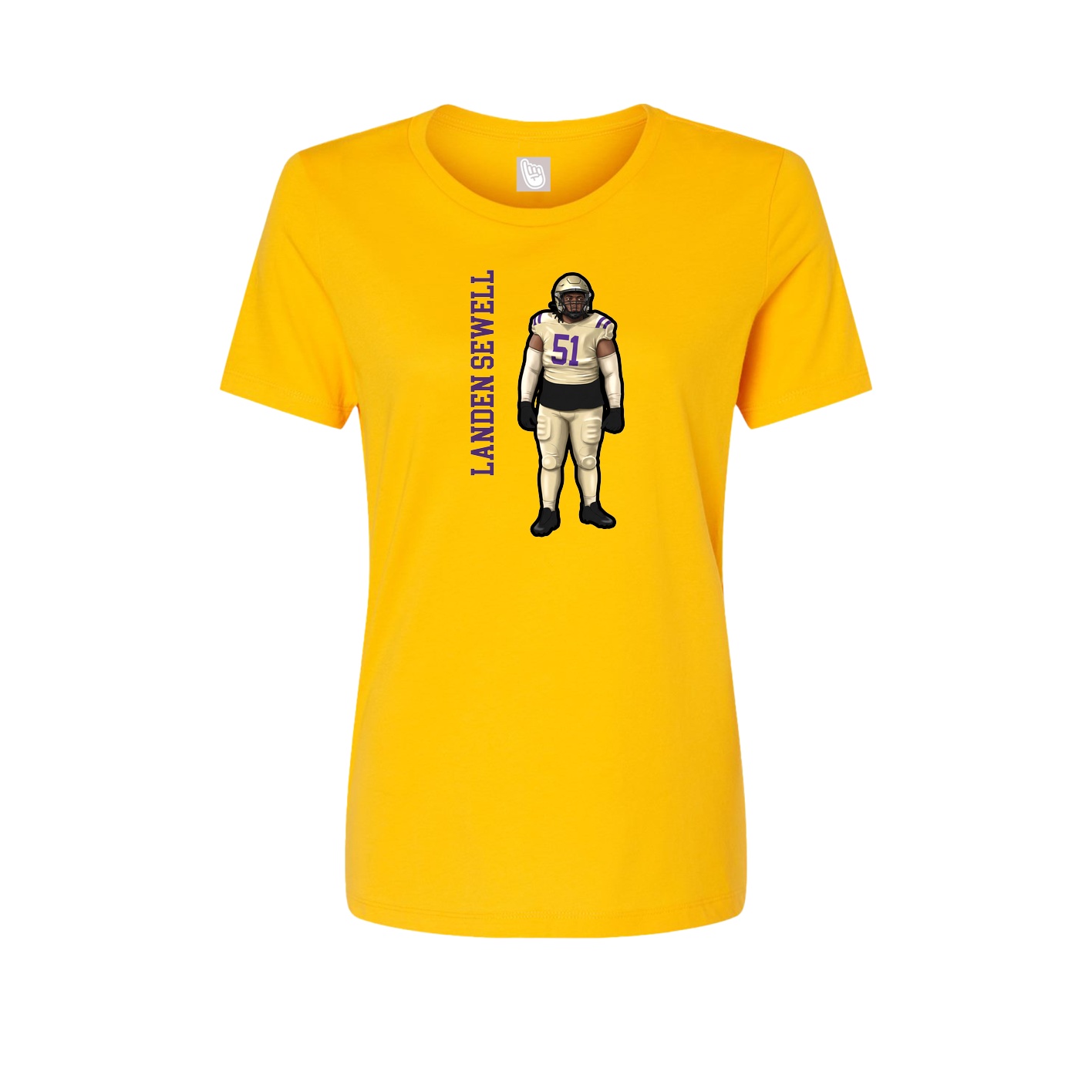 Womens Tee — Name Vertical in Gold