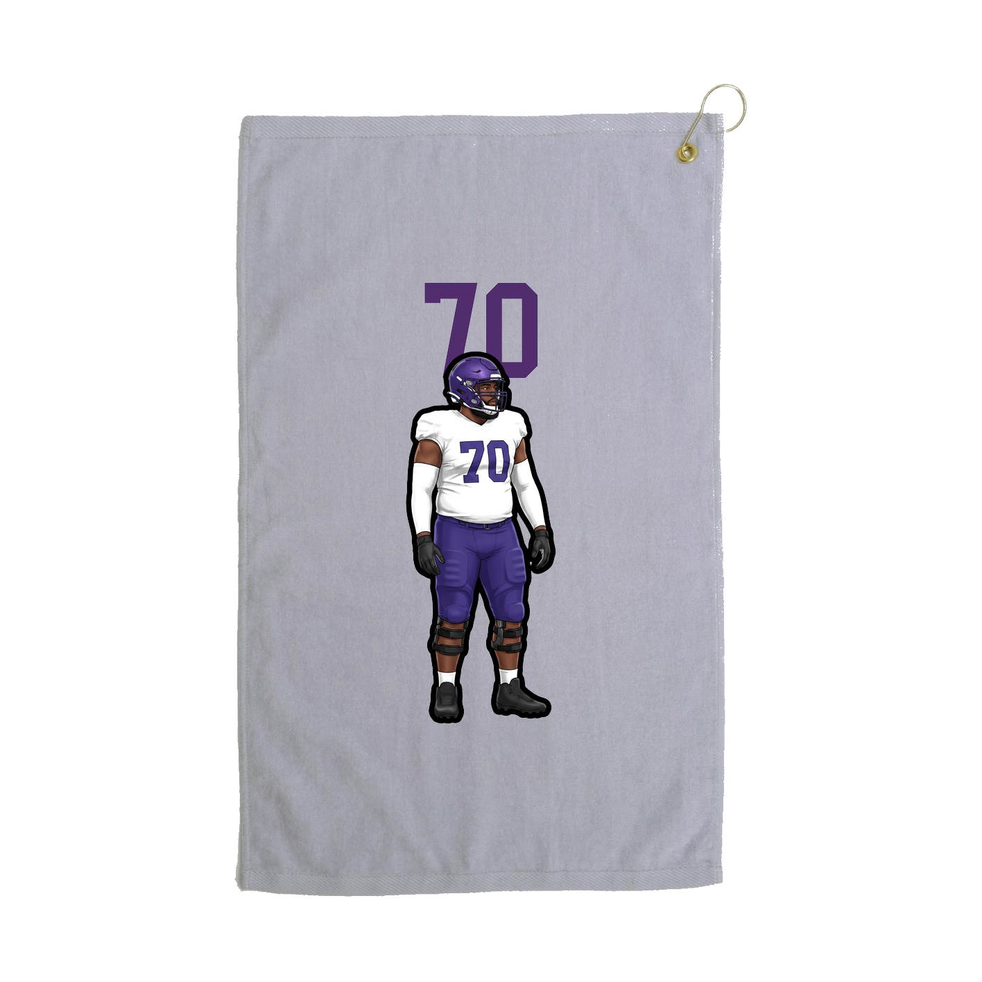 Golf Towel — Number Top in Grey