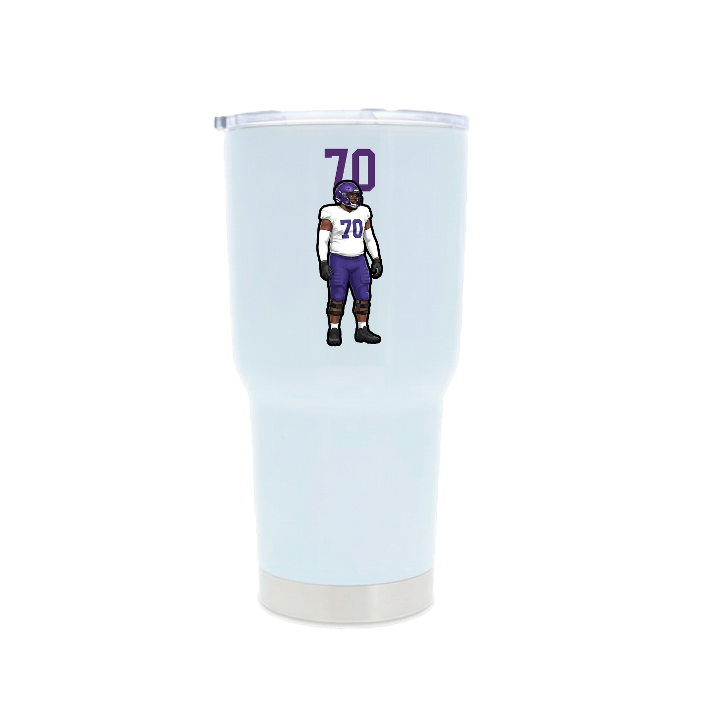 30oz Stainless Steel Tumbler — Number Top in White