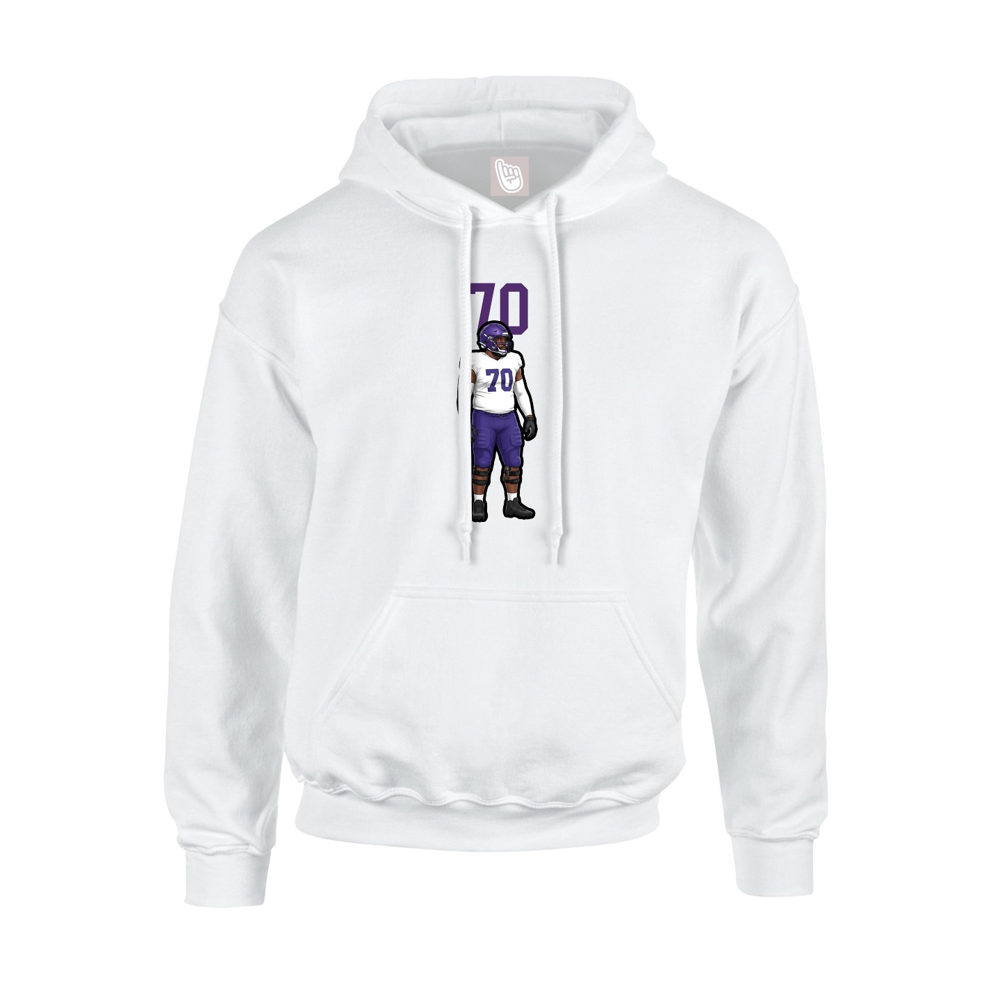 Youth Hoodie — Number Top in White