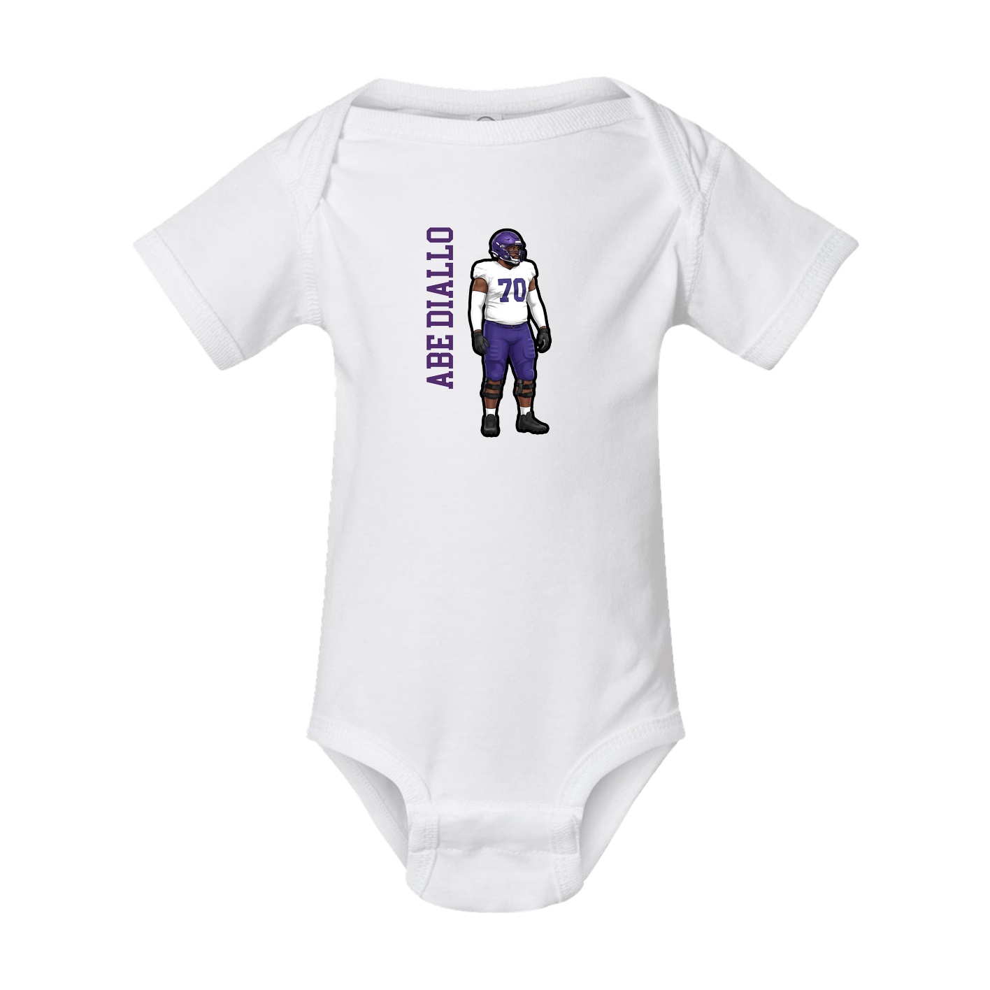 Baby Onesie — Name Vertical in White