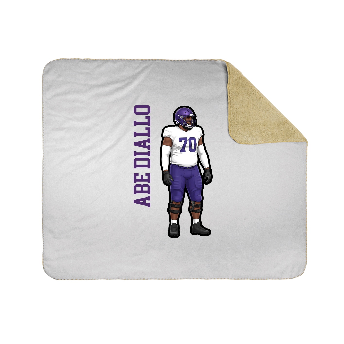 Throw Blanket — Name Vertical in White