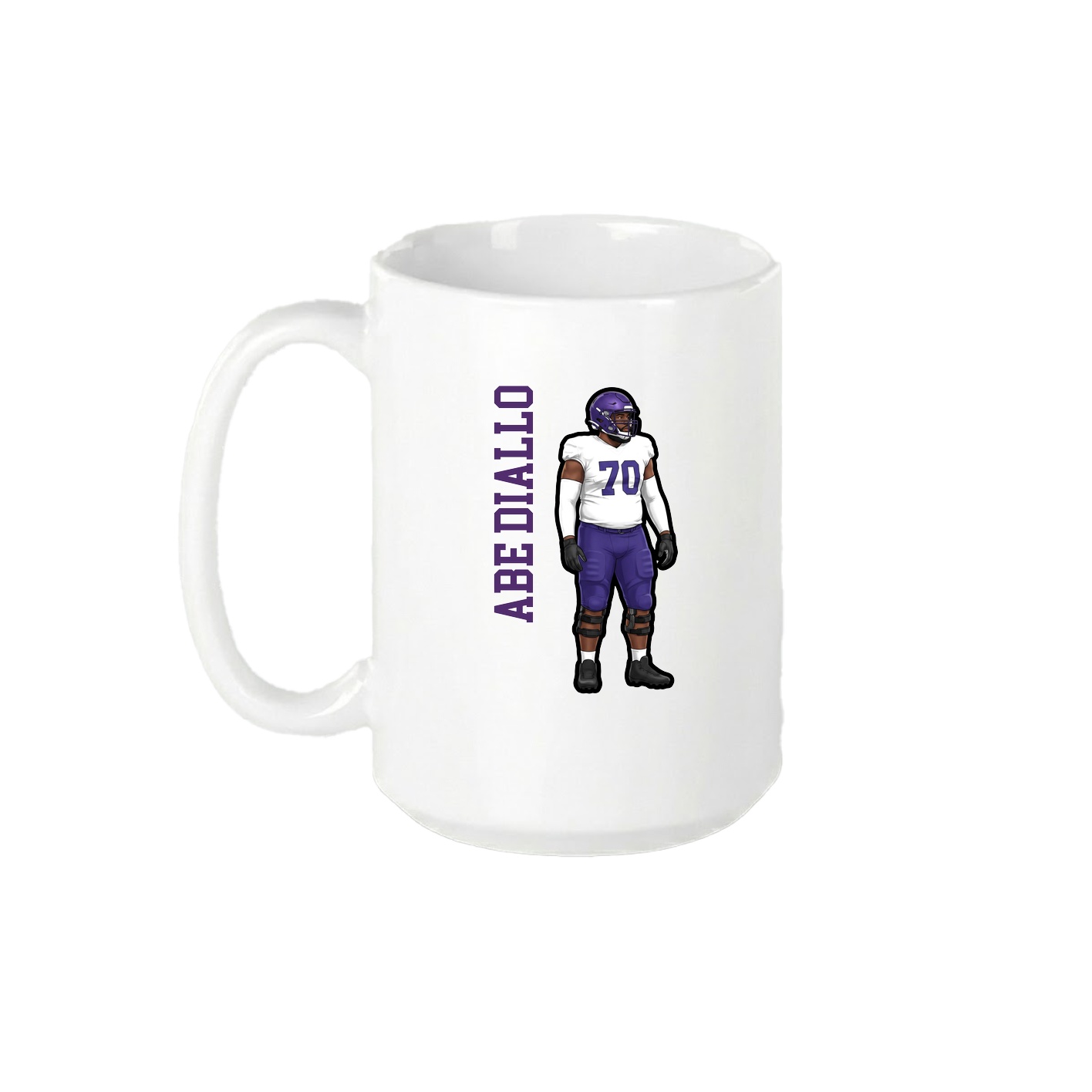 15oz Coffee Mug — Name Vertical in White