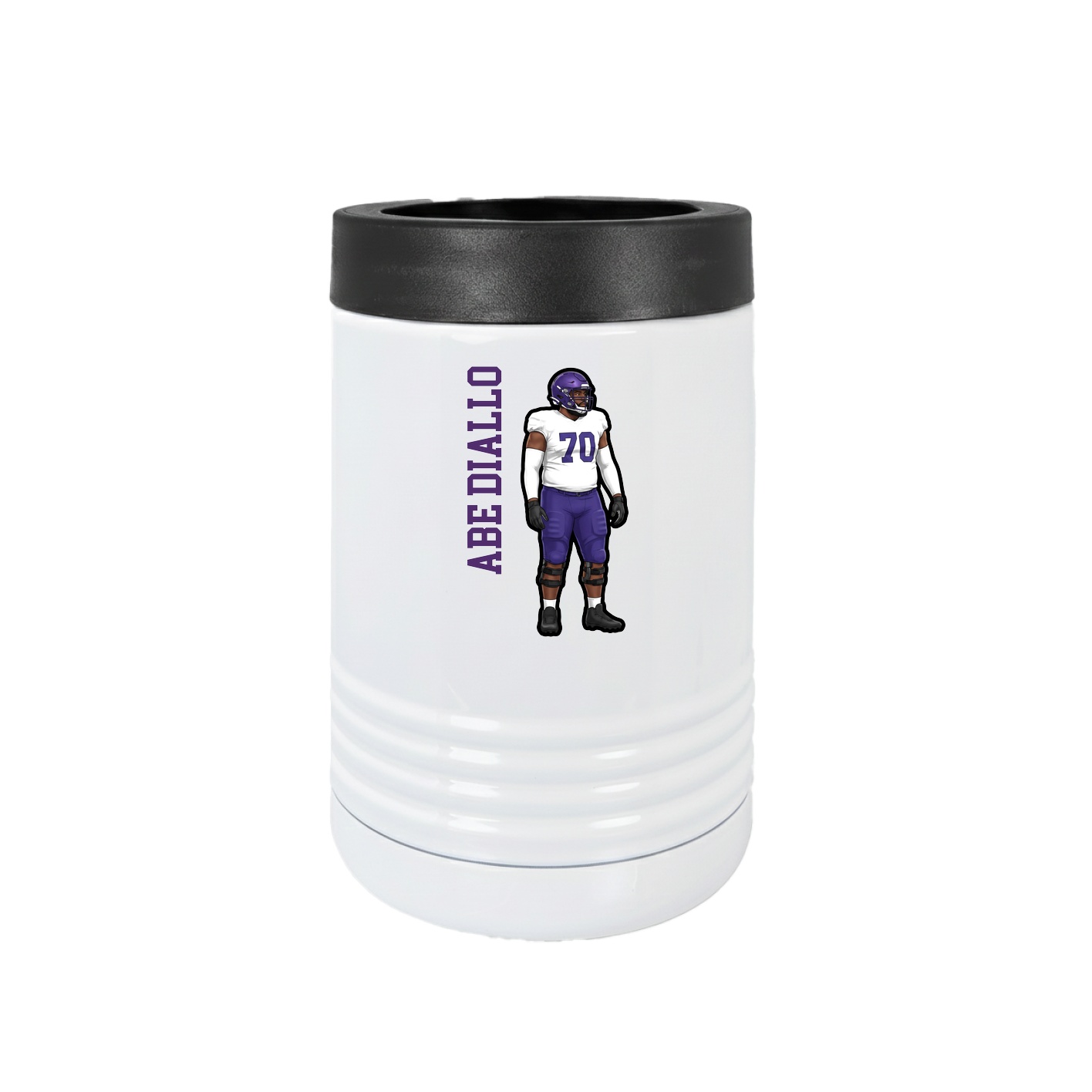 Beverage Holder — Name Vertical in White