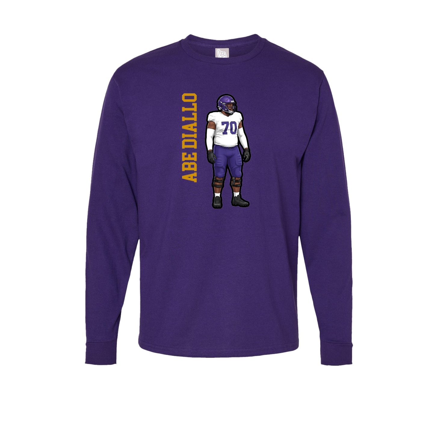 Long Sleeve Tee — Name Vertical in Purple