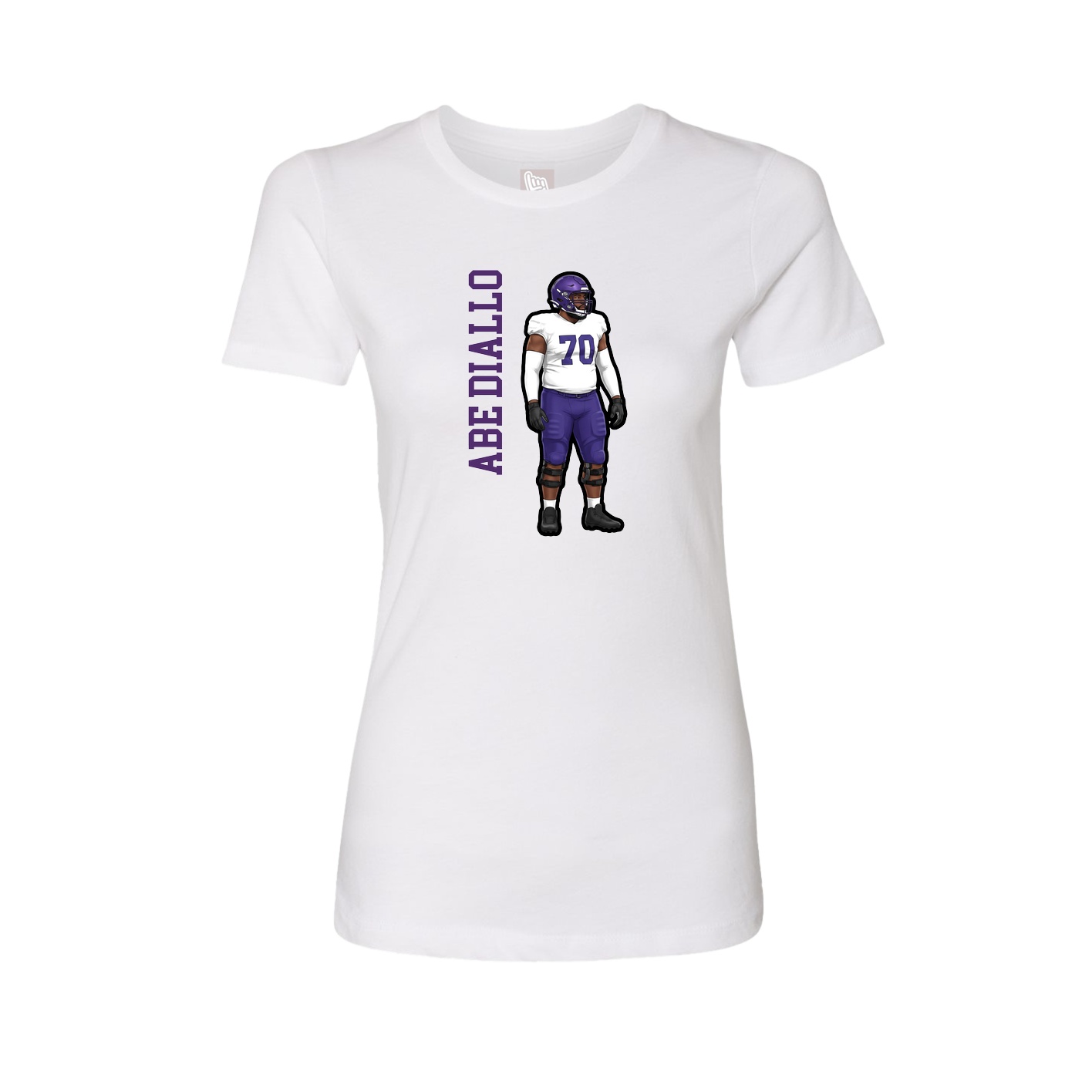 Womens Tee — Name Vertical in White