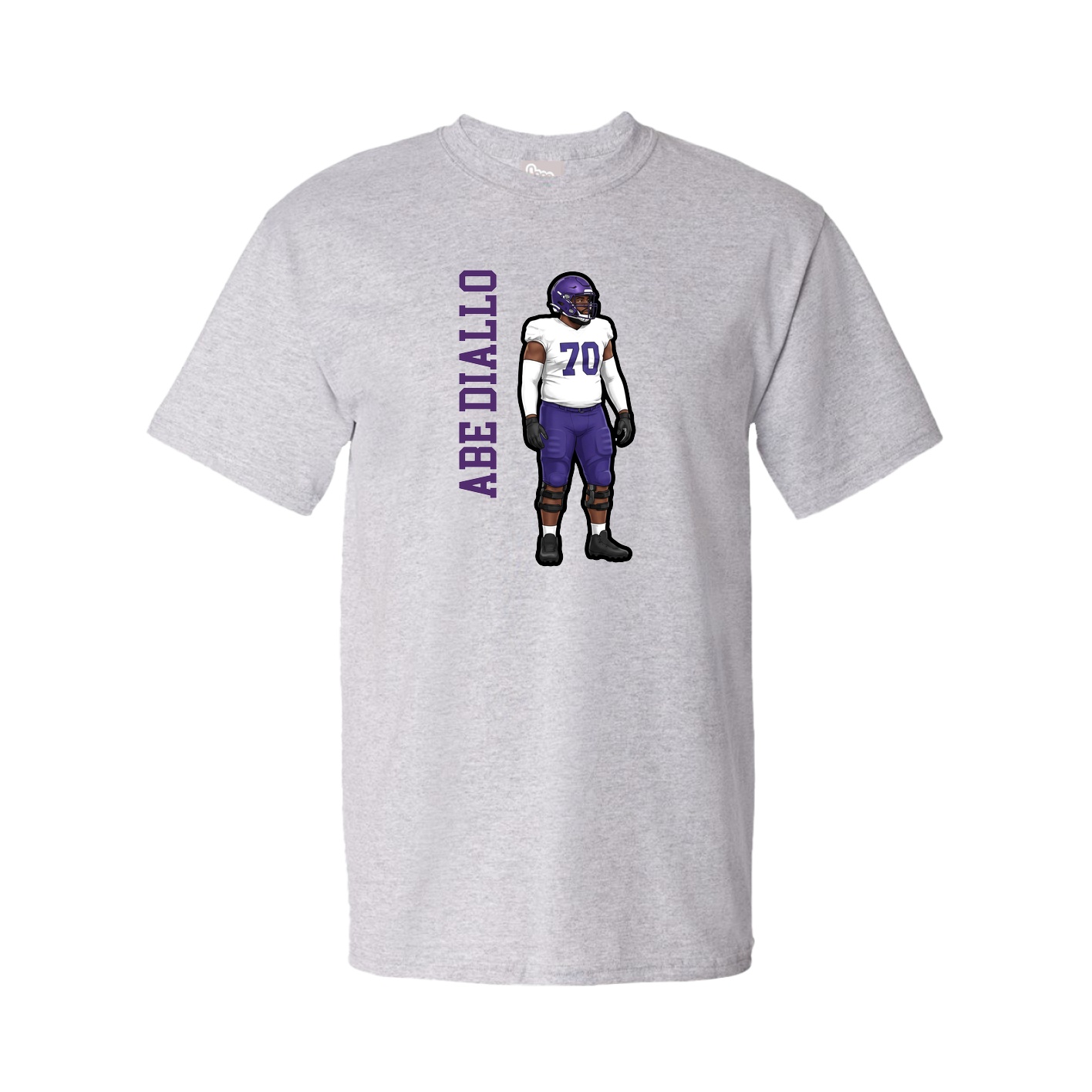 Youth Tee — Name Vertical in Grey