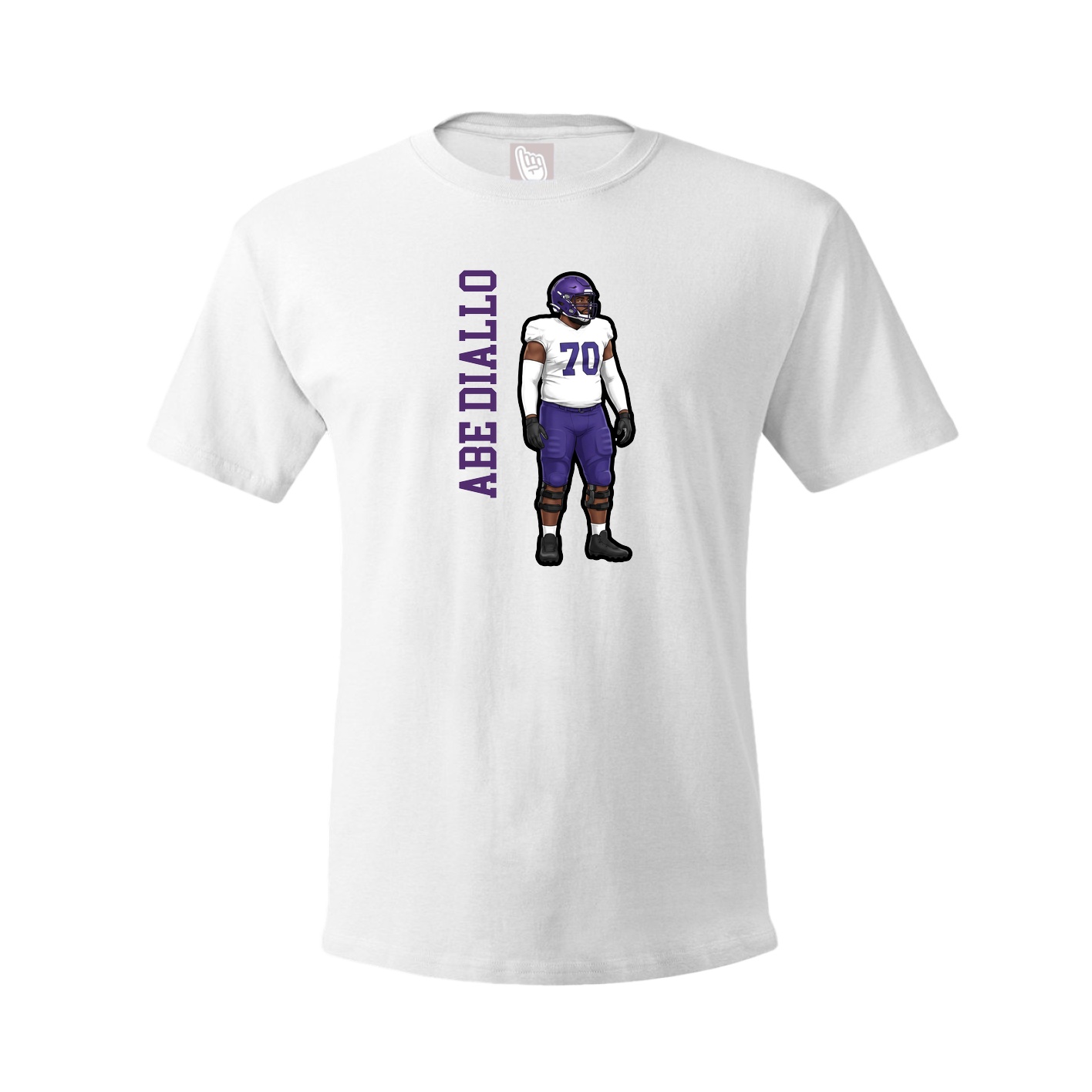 Youth Tee — Name Vertical in White