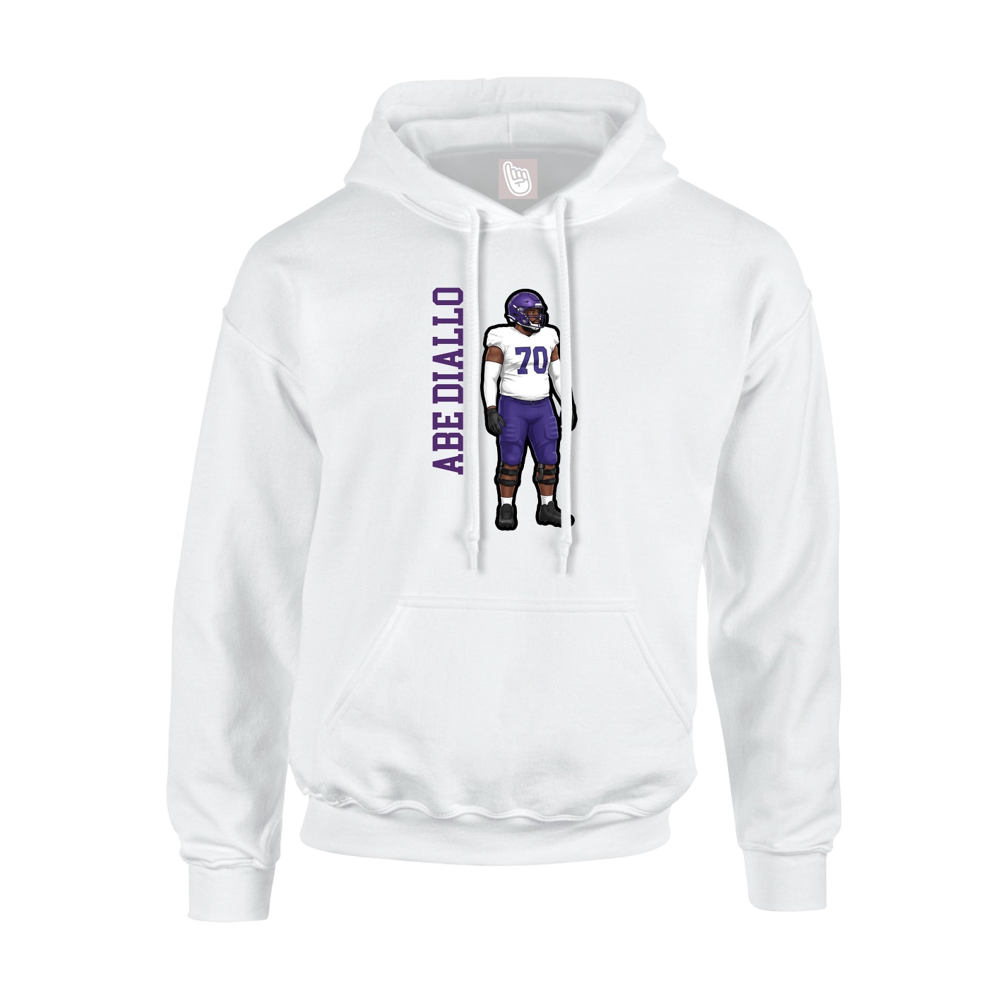 Hoodie — Name Vertical in White