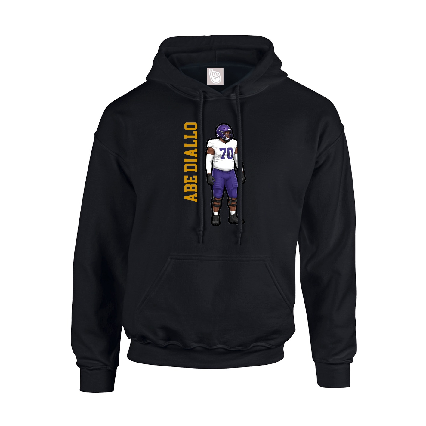 Youth Hoodie — Name Vertical in Black