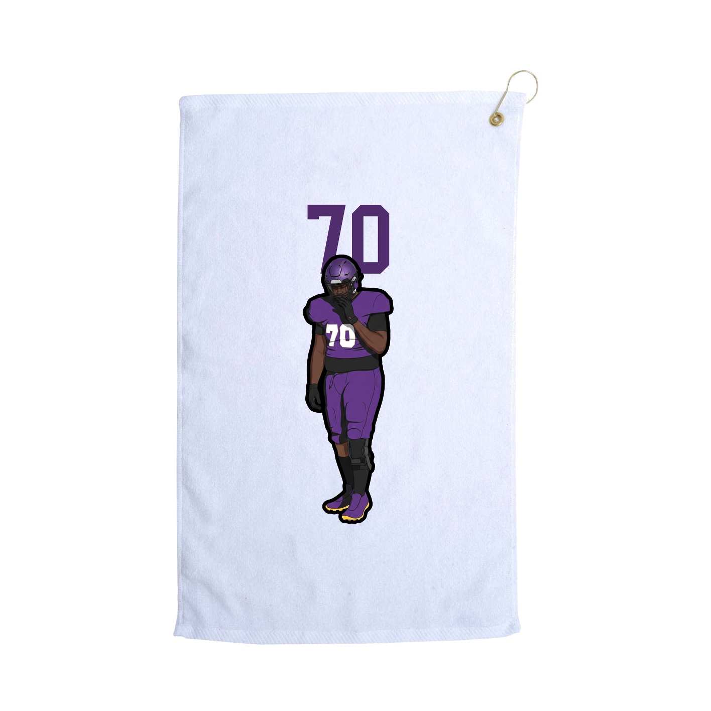 Golf Towel — Number Top in White