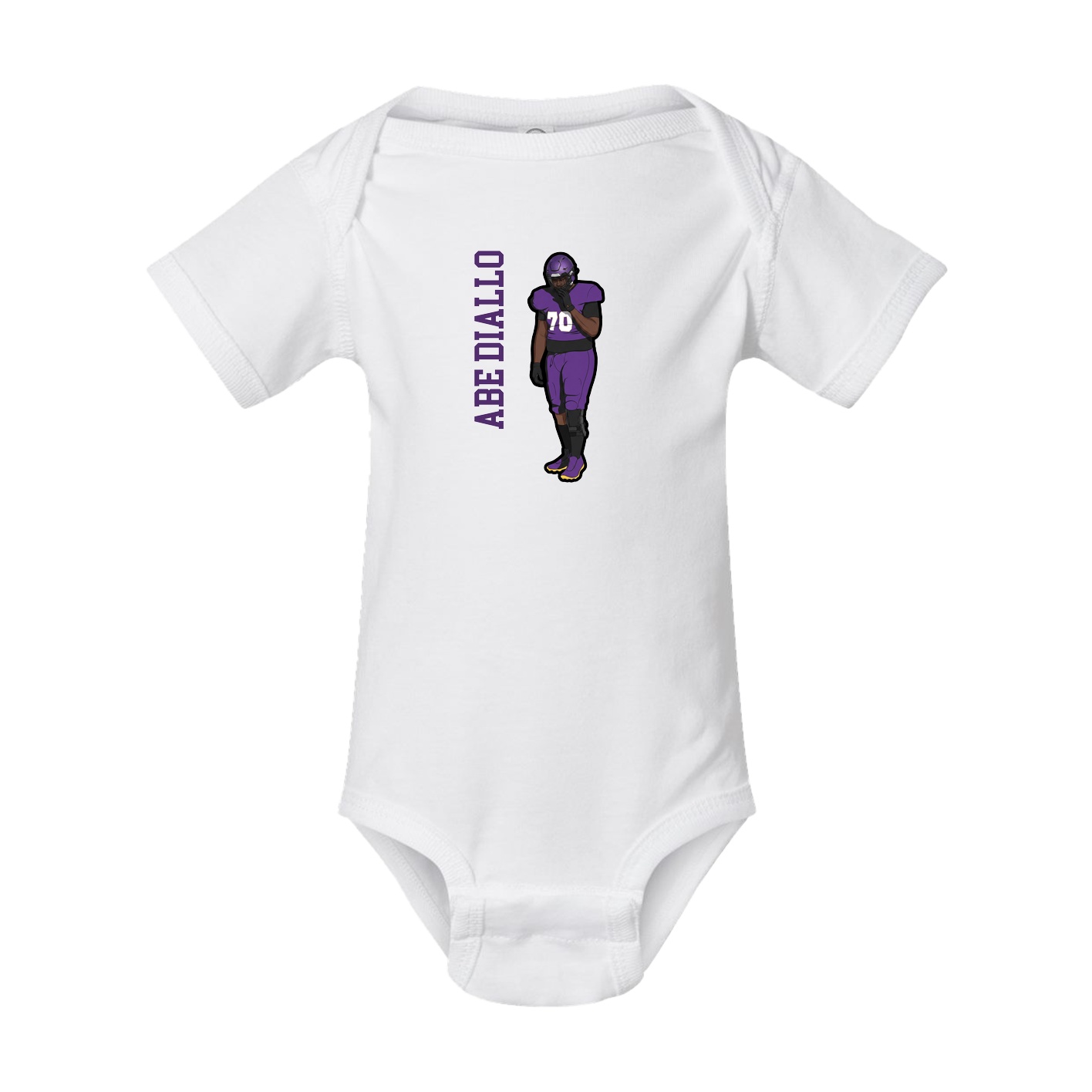 Baby Onesie — Name Vertical in White