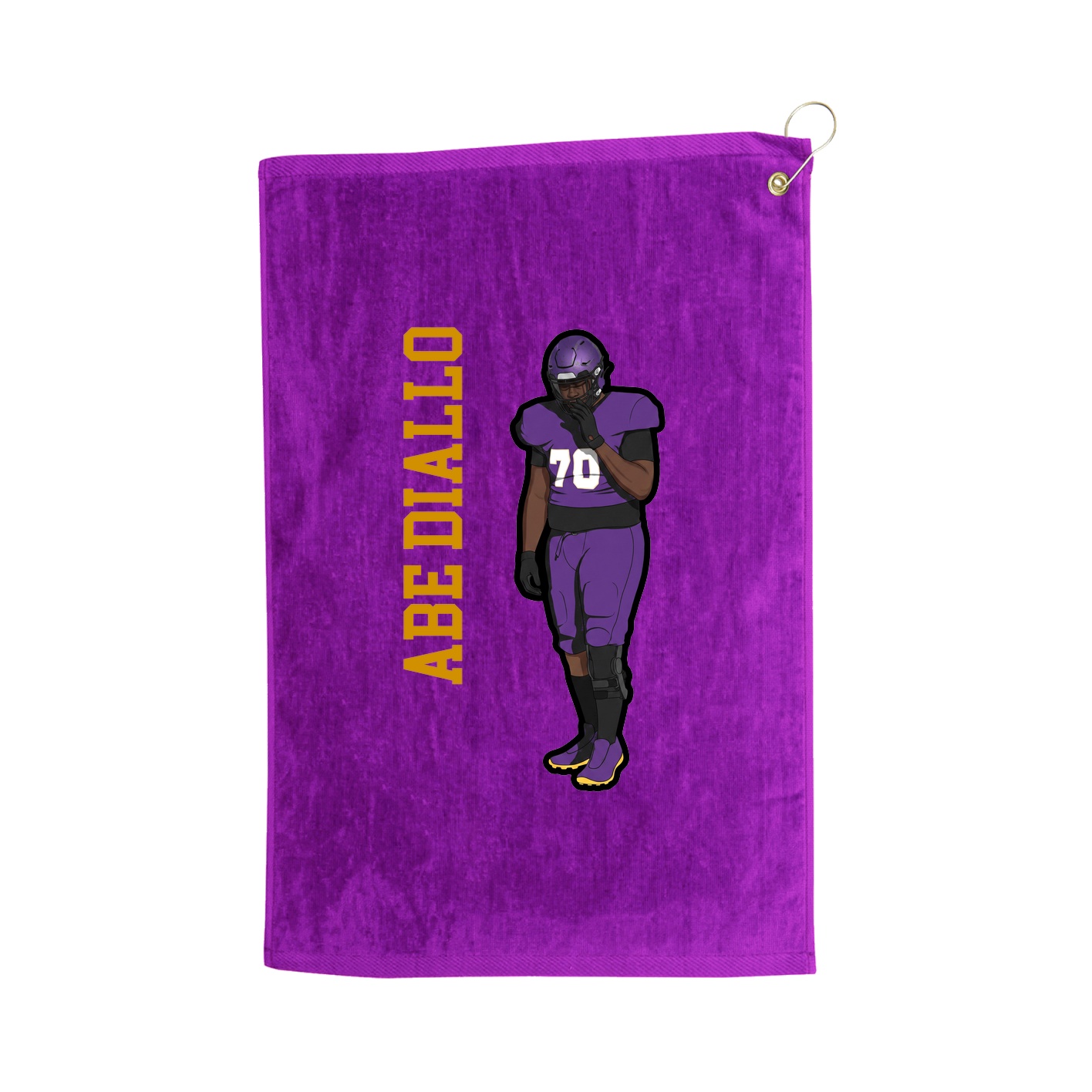 Golf Towel — Name Vertical in Purple