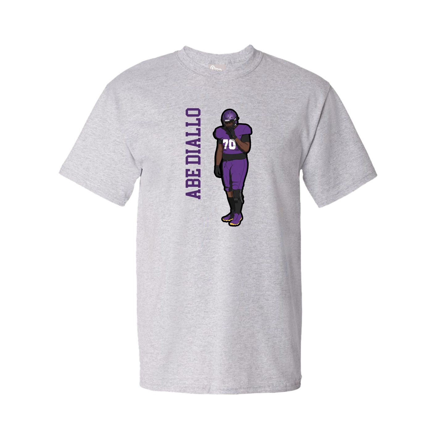 Tee — Name Vertical in Grey