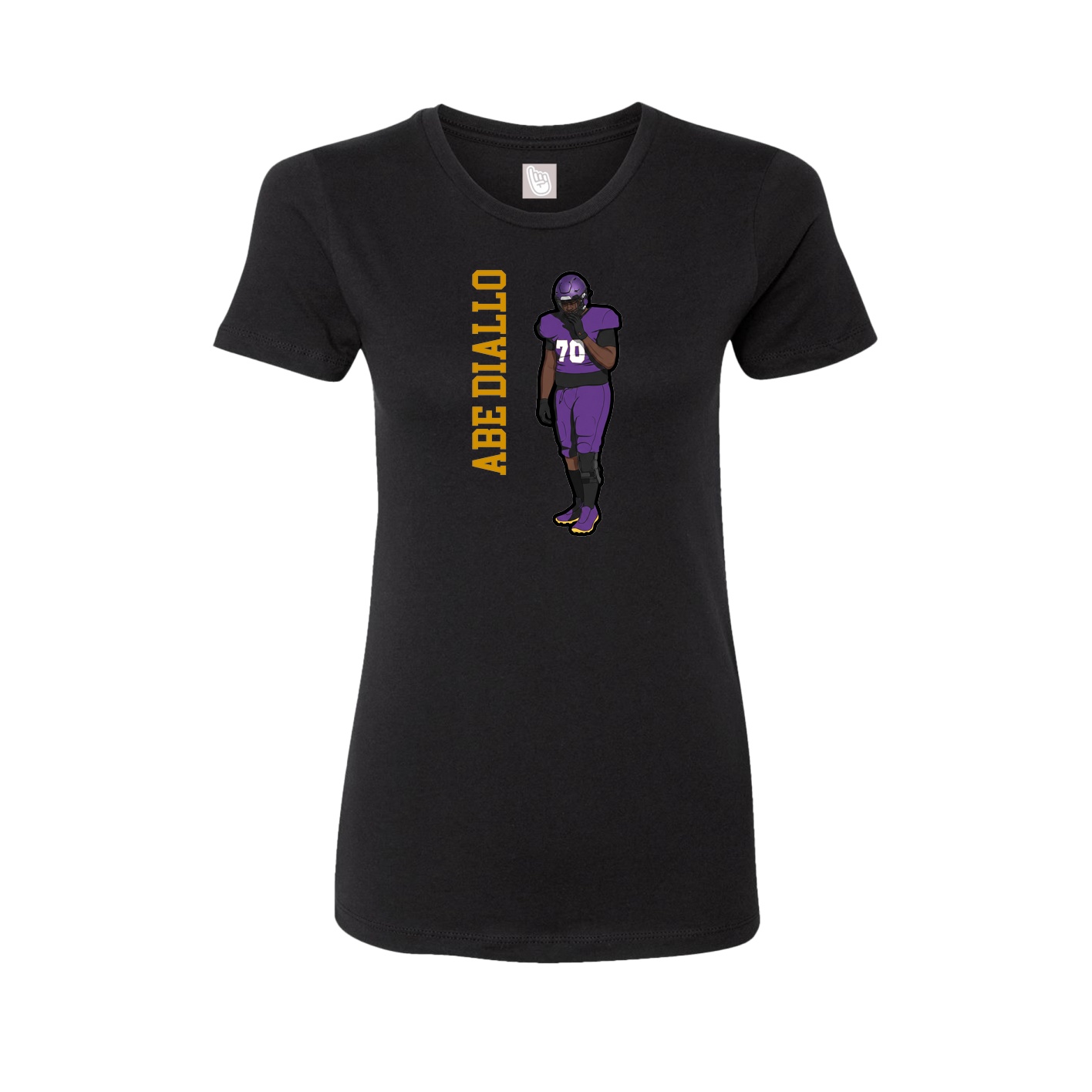 Womens Tee — Name Vertical in Black
