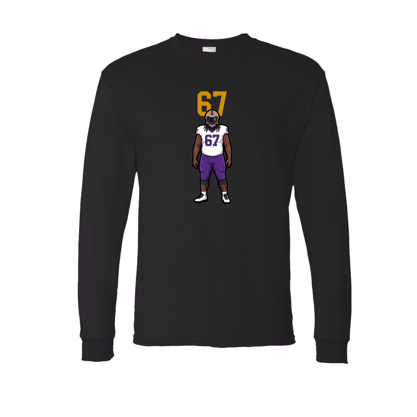 Long Sleeve Tee — Number Top in Black
