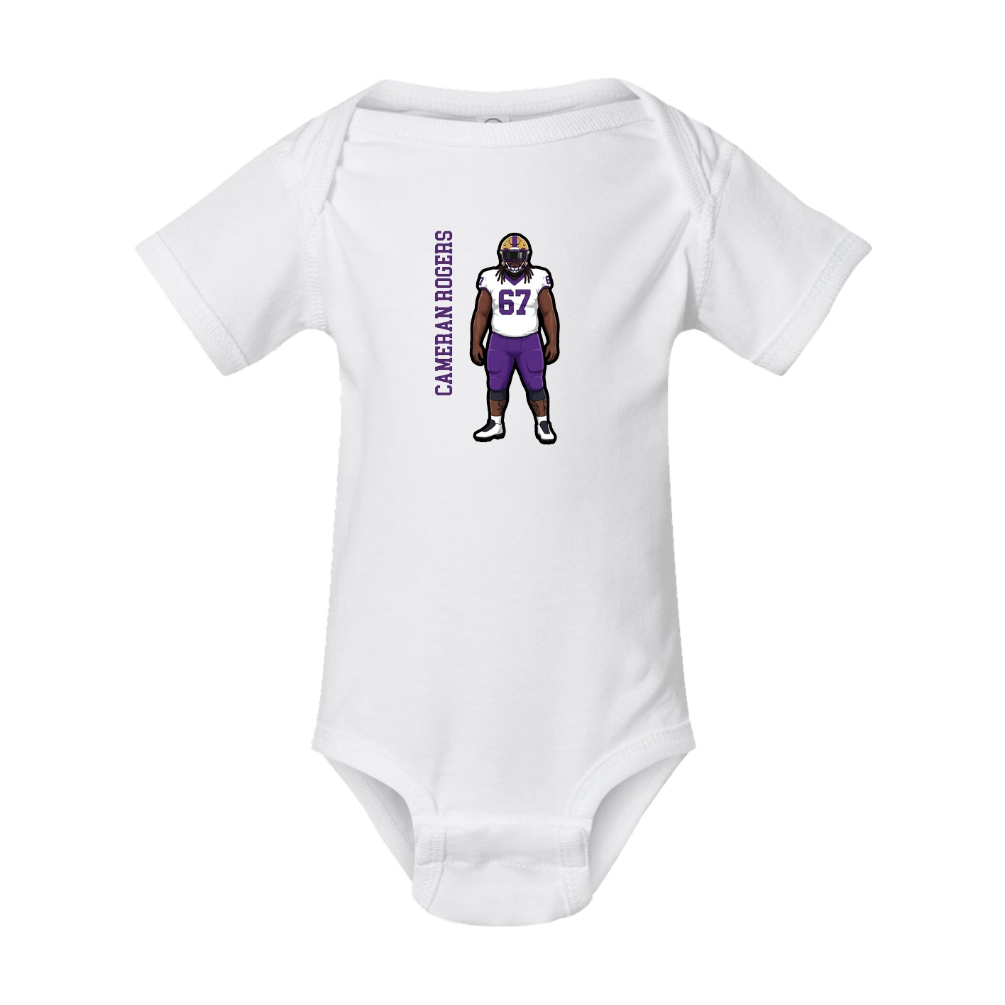 Baby Onesie — Name Vertical in White