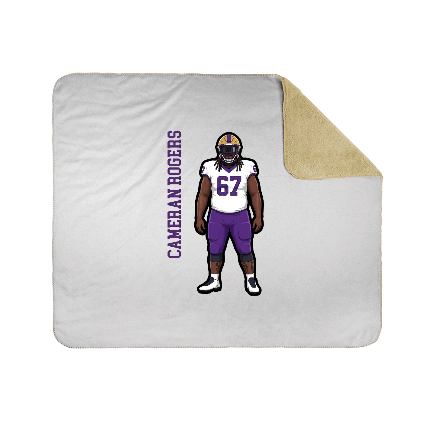 Throw Blanket — Name Vertical in White