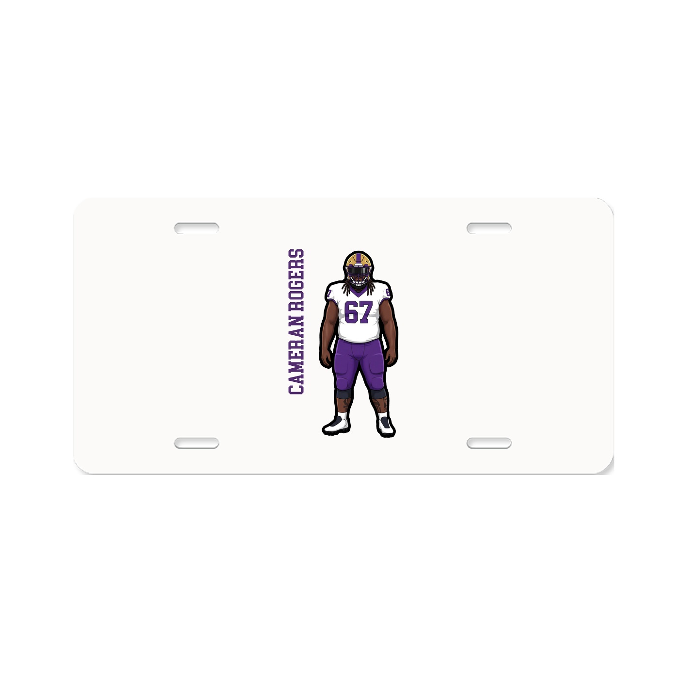 License Plate — Name Vertical in Classic