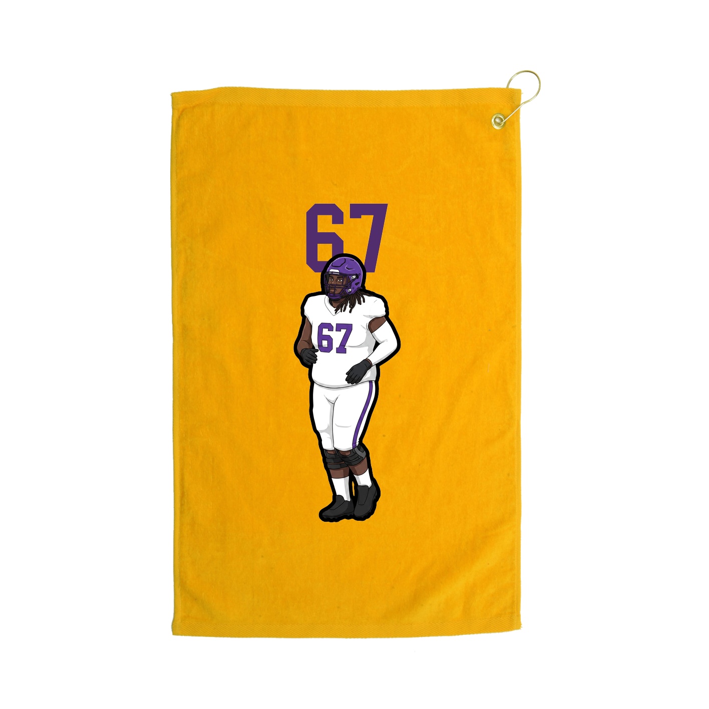 Golf Towel — Number Top in Gold