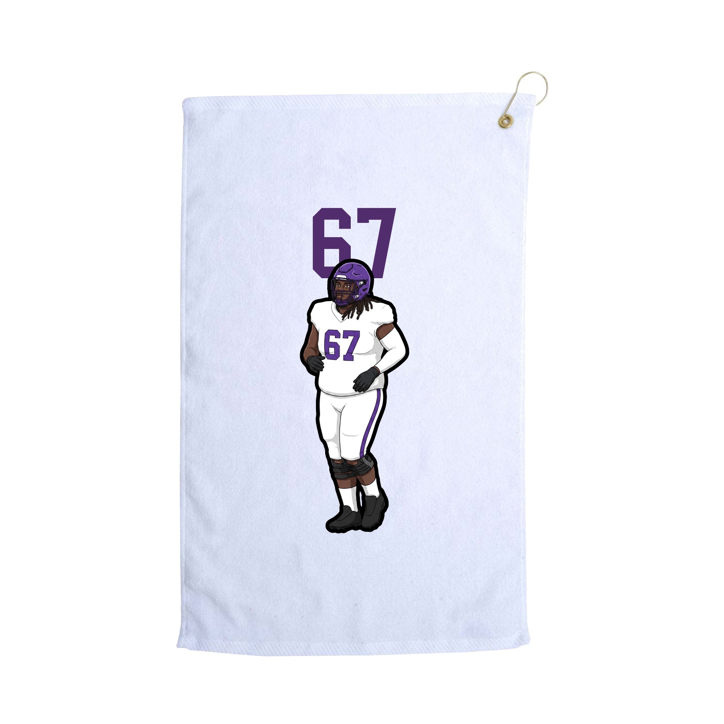 Golf Towel — Number Top in White