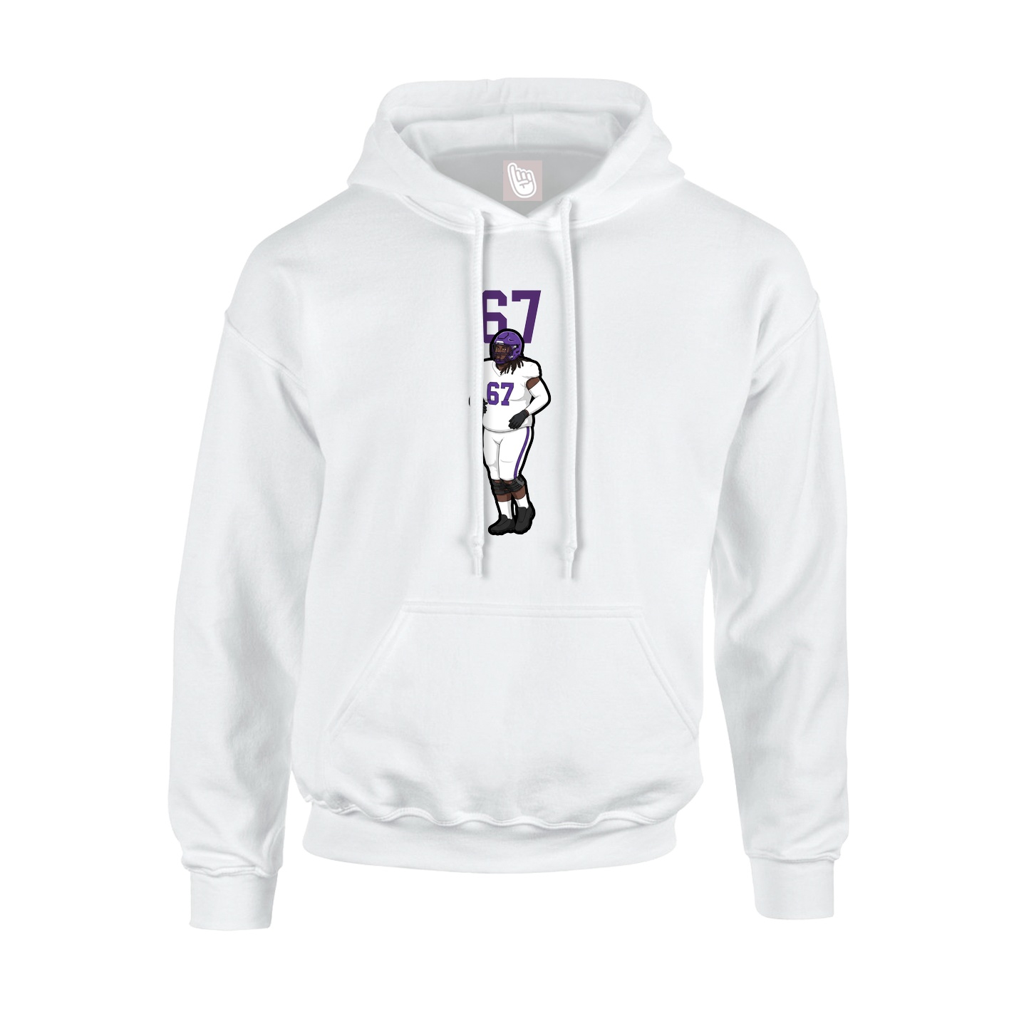 Hoodie — Number Top in White