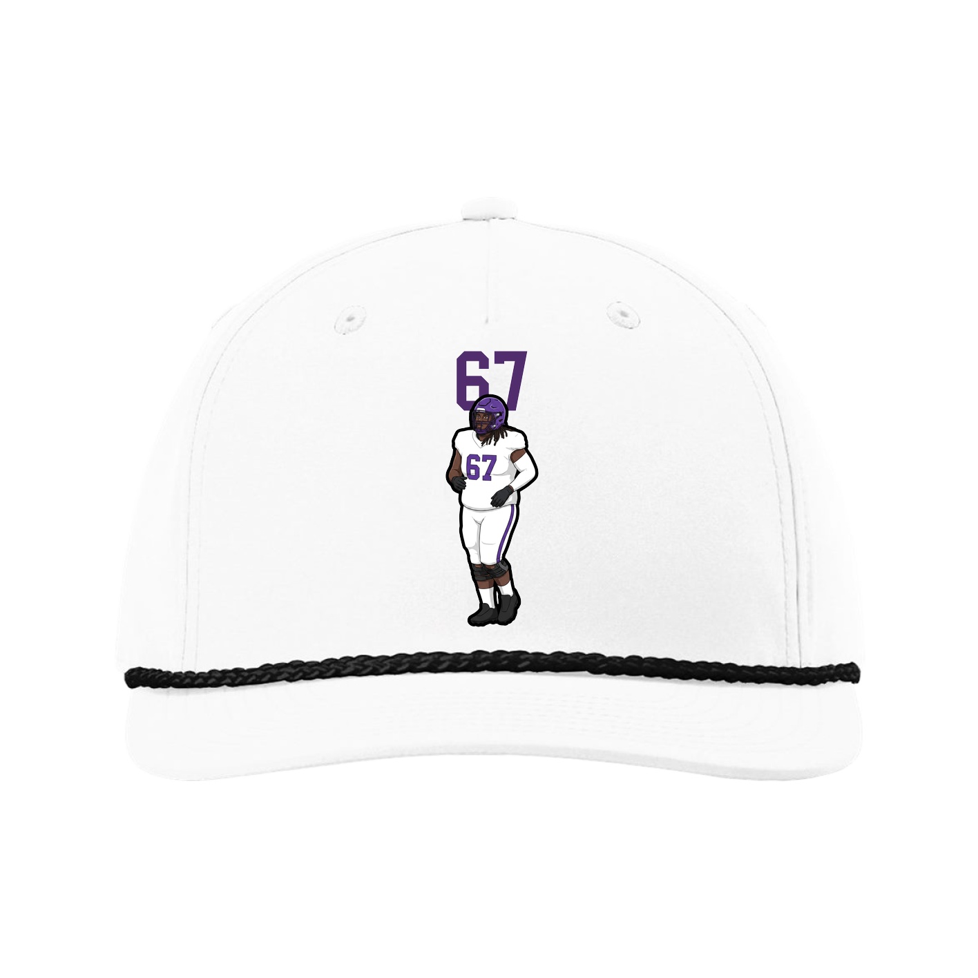 Five-Panel Classic Rope Cap — Number Top in White