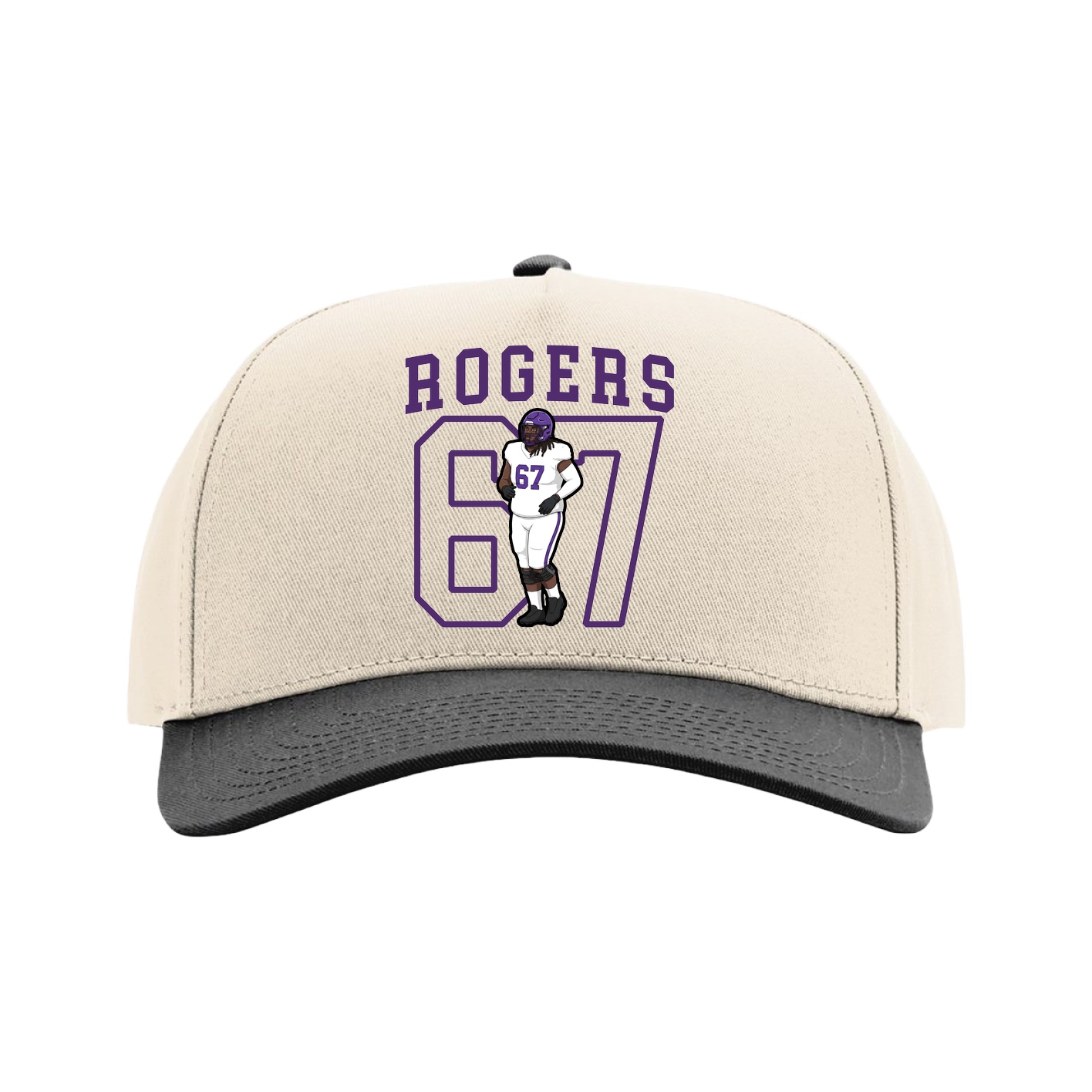 Full Fabric Five-Panel Champ Cap — Shirsey in Cream/Black