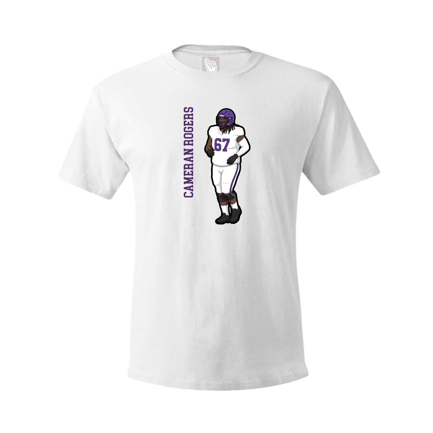 Youth Tee — Name Vertical in White