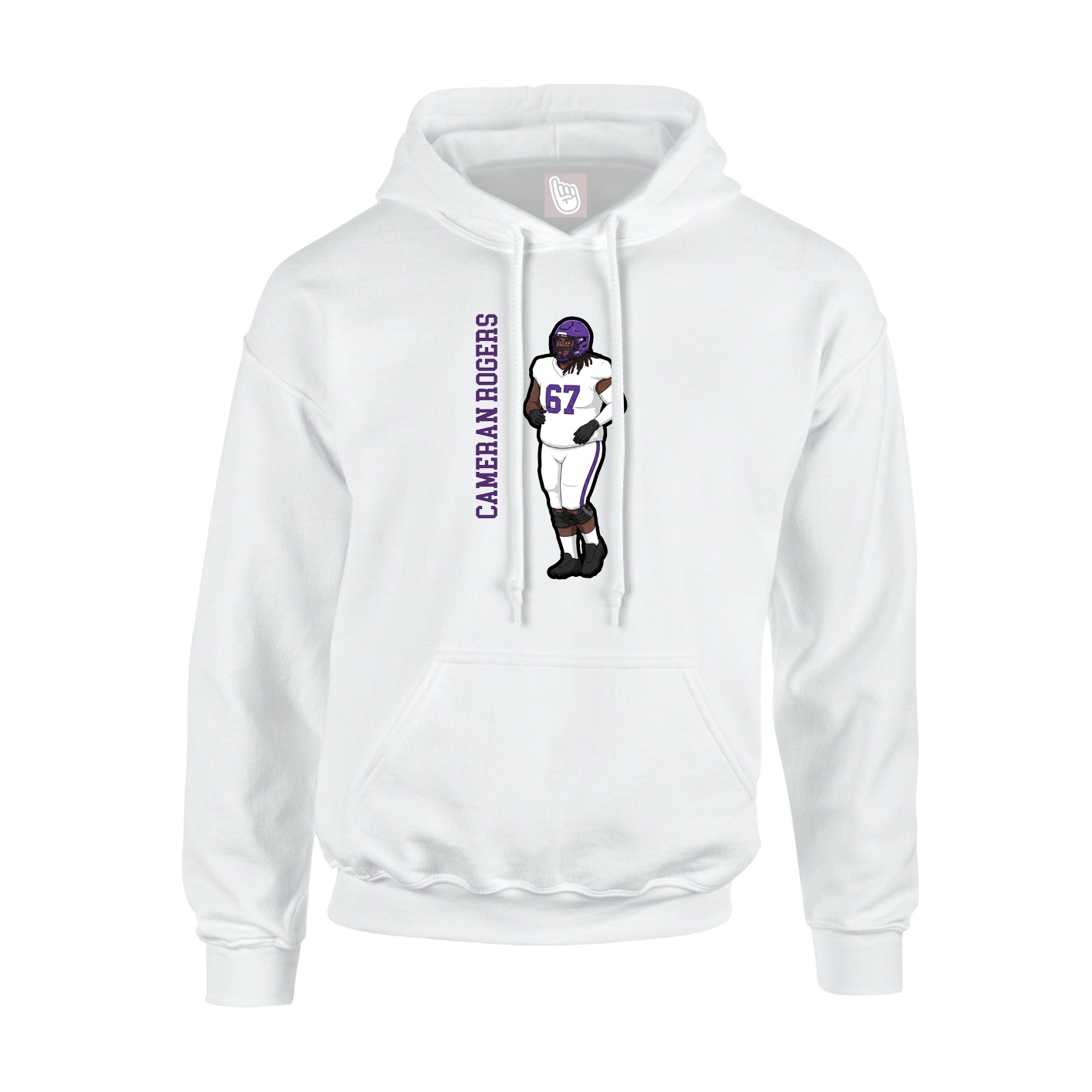 Hoodie — Name Vertical in White