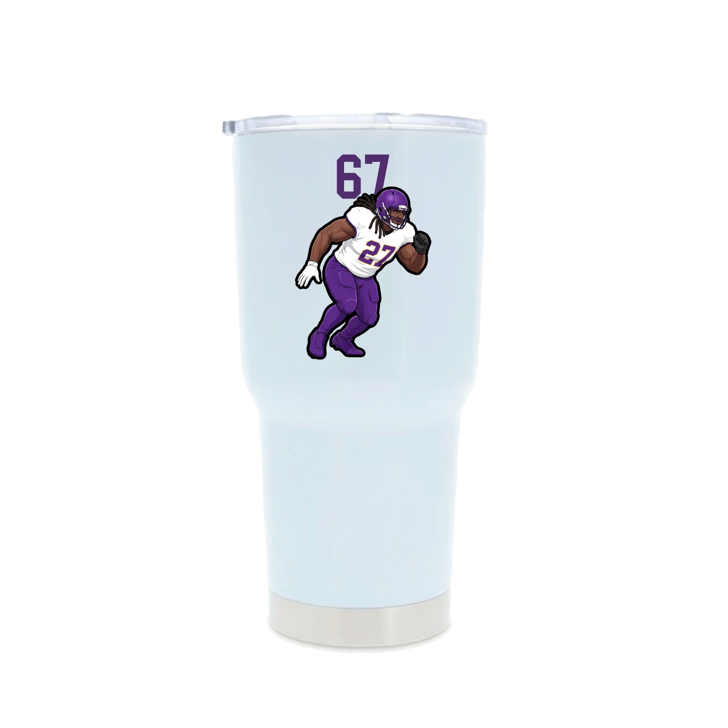 30oz Stainless Steel Tumbler — Number Top in White