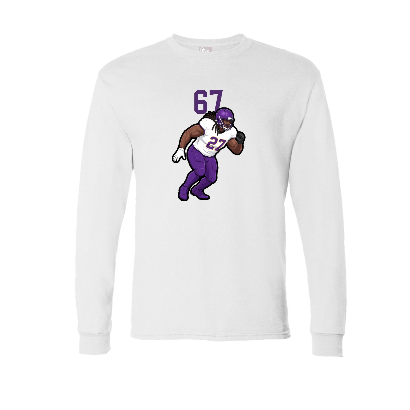 Long Sleeve Tee — Number Top in White