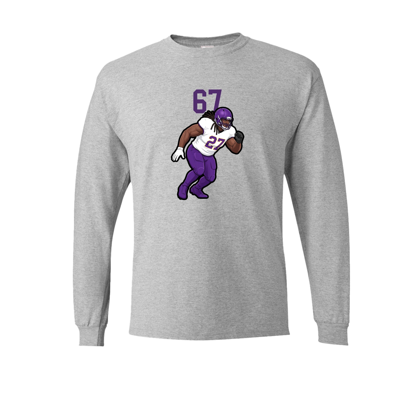 Long Sleeve Tee — Number Top in Grey