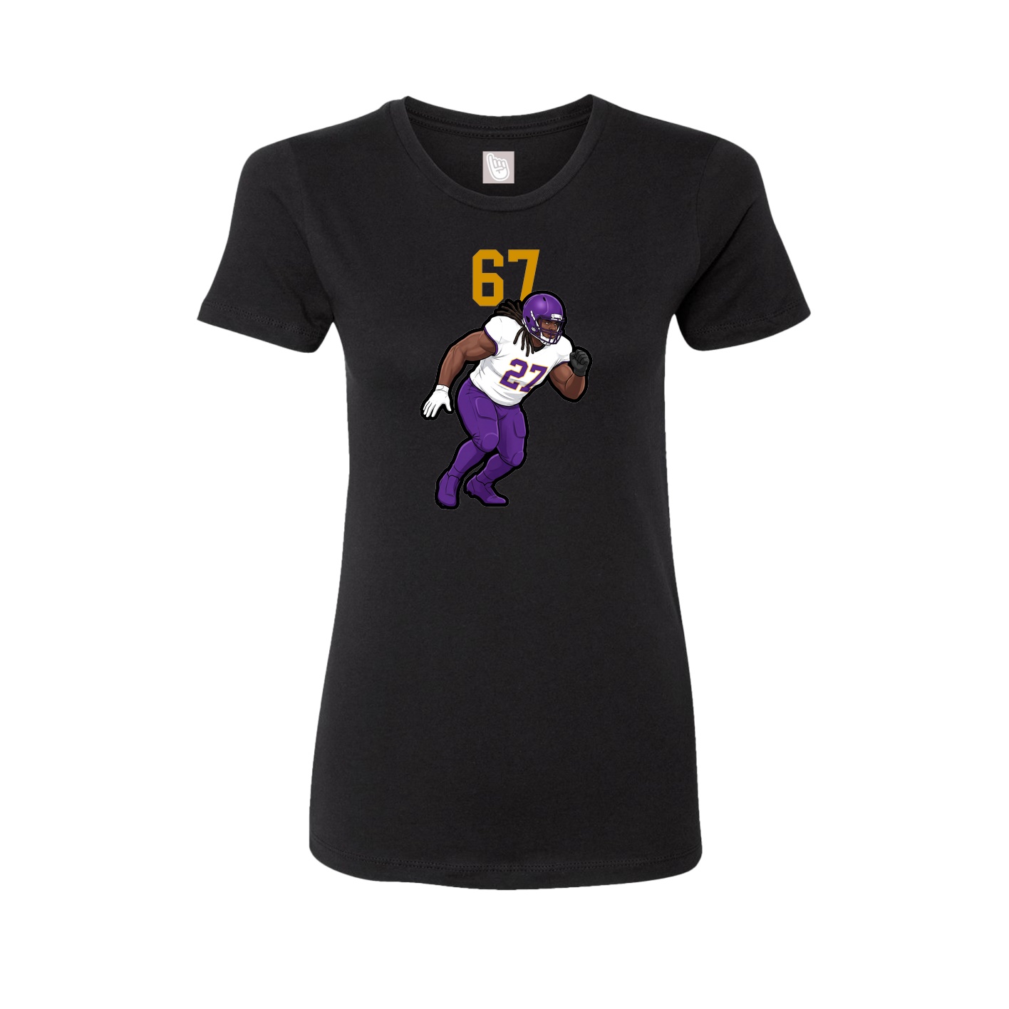 Fitted Women's Tee — Number Top in Black
