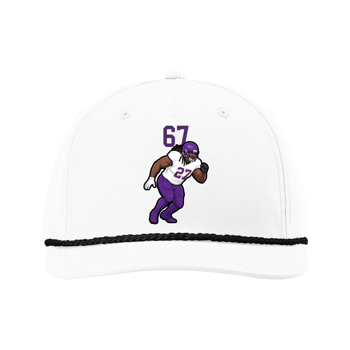 Five-Panel Classic Rope Cap — Number Top in White