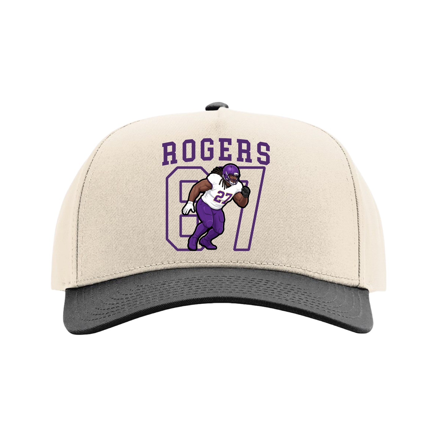 Full Fabric Five-Panel Champ Cap — Shirsey in Cream/Black