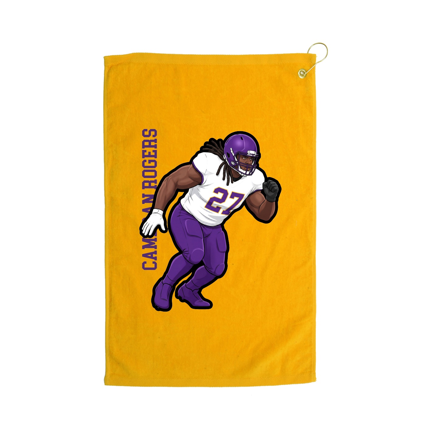 Golf Towel — Name Vertical in Gold