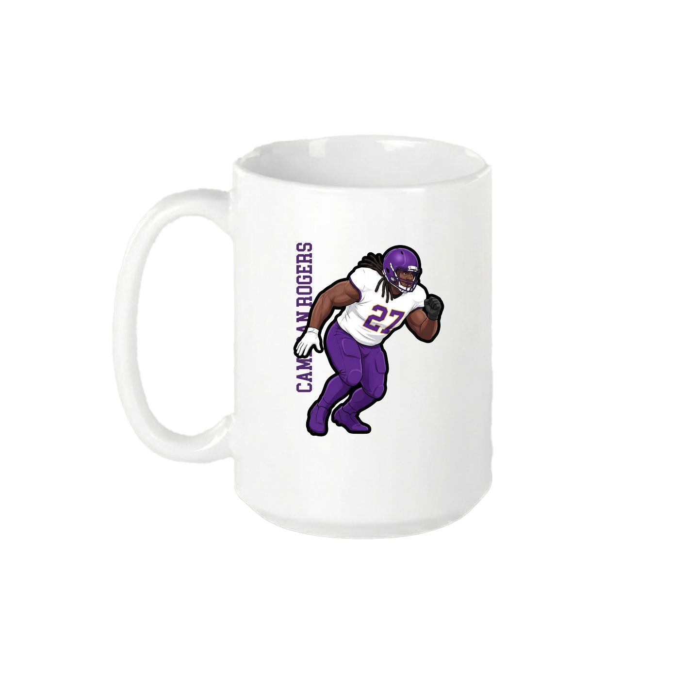 15oz Coffee Mug — Name Vertical in White
